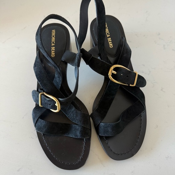 New Veronica Beard Etta Strappy sandal in black suede Size: 6 - Picture 1 of 3